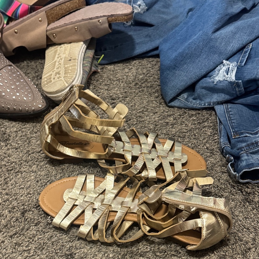 Gold Strappy Sandals